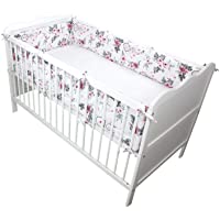 TupTam Protector para Cama de Bebé Largo Acolchado- Atrapasueños Rosado-Gris- 360x30 cm (Cuna 120x60 cm)